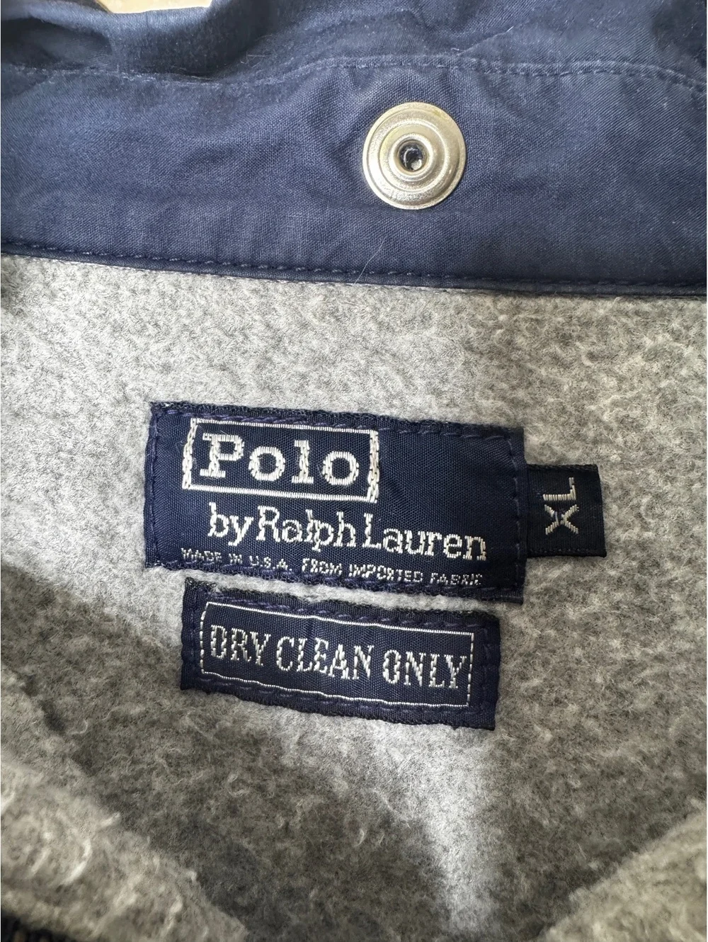 Polo Ralph Lauren Vintage Y2K Jacket Men XL Navy Hooded Fleece Lined [COPY]